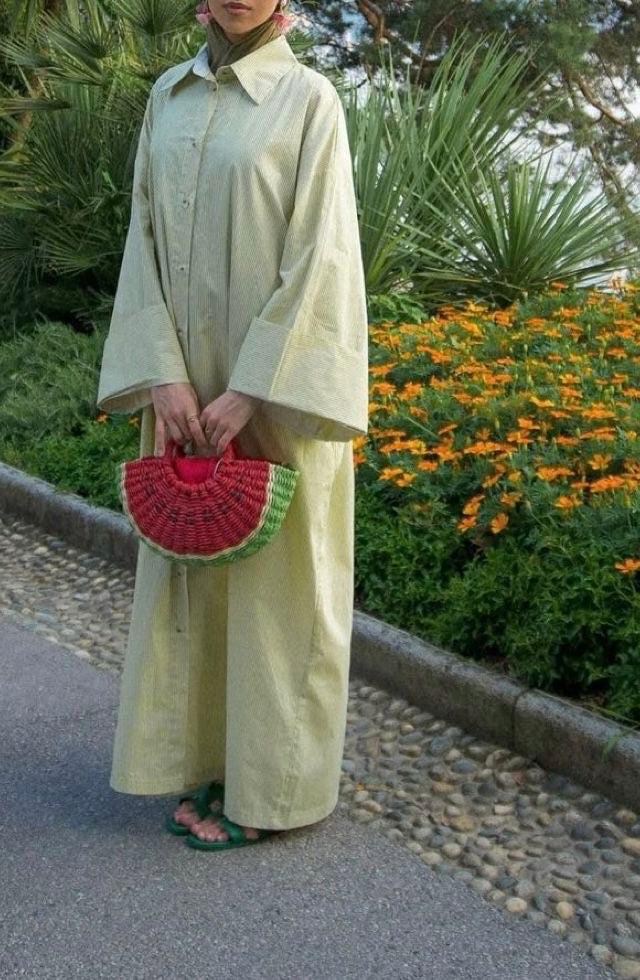 Halyma Shirt Abaya – Linen Fabric