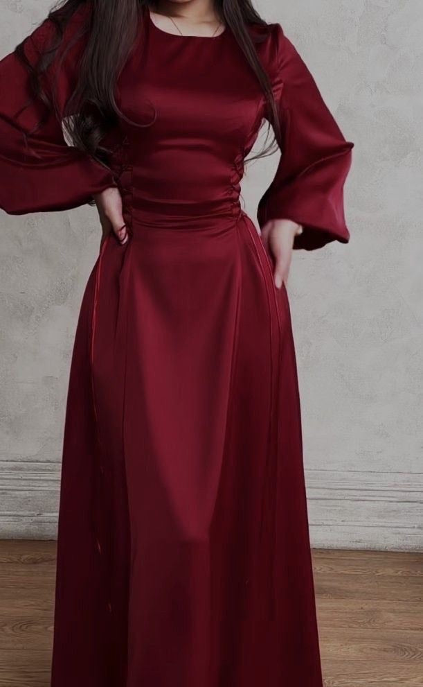 Modest Tie-Up Dress – Paris Silk