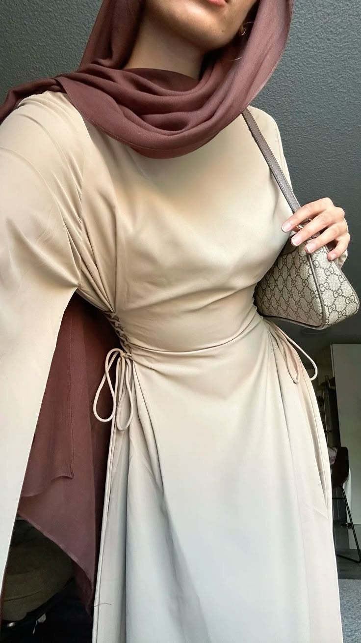 Modest Tie-Up Dress – Paris Silk