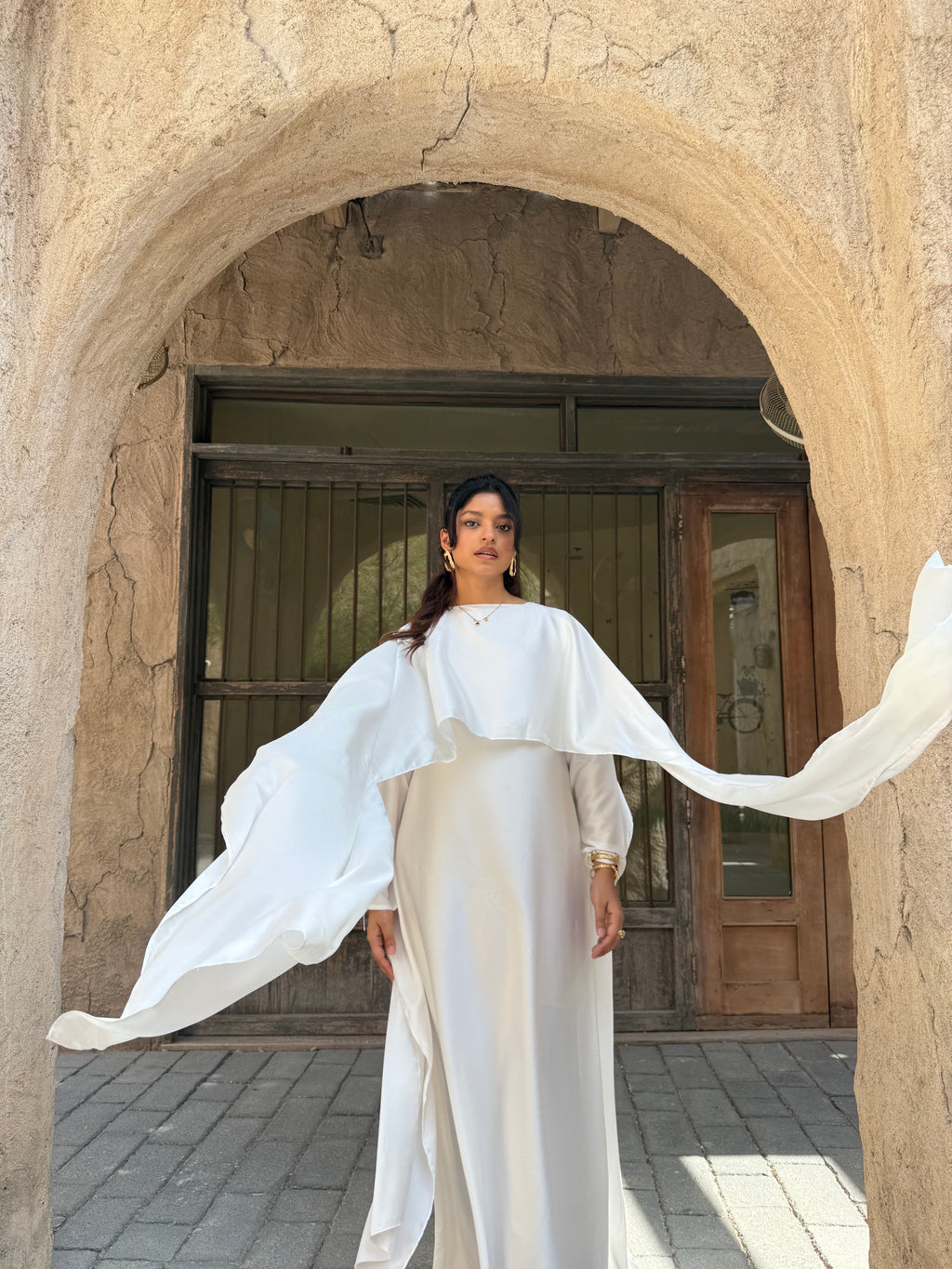 Alfiya Cape Dress – Paris Silk