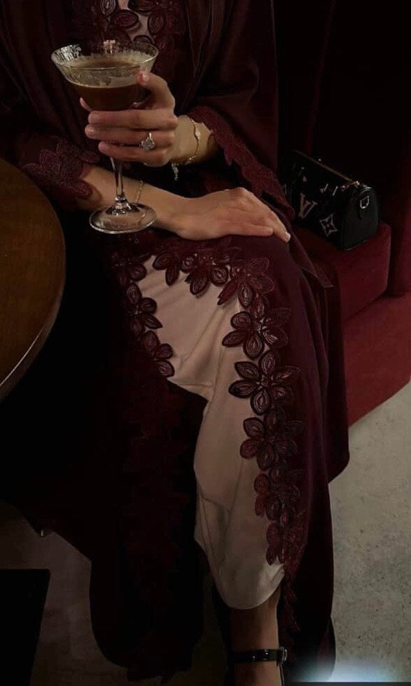 Flower Lace Abaya – Imported Indonesian Fabric